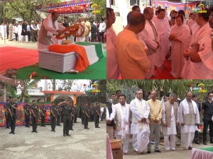 People of the State led by CM Biren pay homage to the mortal remains of Former CM RK Dorendrosana today