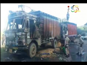 Suspected supporters of economic blockade burnt down two trucks