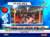 Women vendors occupy temporary market sheds