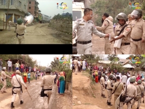 Supporters of 42 hour General strike called by Manipur Muslim Welfare Organisation clash with the Police