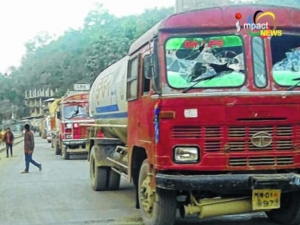 Suspected cadres of NSCN-lM fired some rounds from the hills towards an oil tanker coming from Jiribam