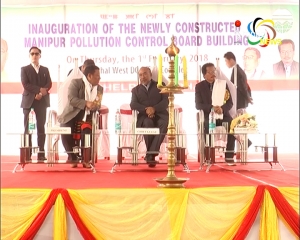CM Biren inaugurates the new building of Manipur Pollution Control Board at Imphal West DC Complex, Lamphelpat today