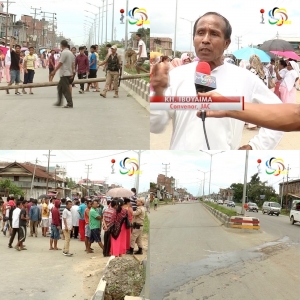 JAC against the unnatural death of Oinam Rex today blocked the roads from Kakwa to Canchipur